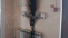 В Краснодарском крае из-за загоревшейся сушилки для посуды начался пожар в школе