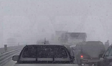 Метель парализовала движение на федеральной трассе М-4 «Дон»