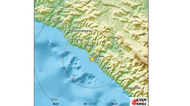 В Туапсе произошло землетрясение магнитудой 3,9 