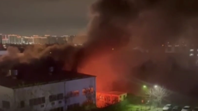 В Краснодаре улице Петра Метальникова вспыхнул пожар на котельной