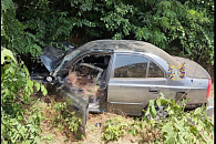 На Кубани погибли водитель и пассажир иномарки, влетевшей в дерево