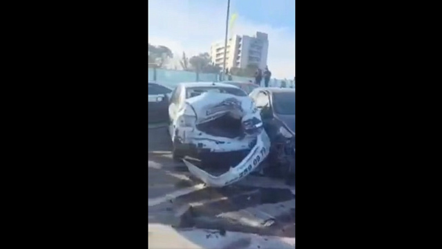 Появилось видео места ДТП с девятью машинами в Сочи