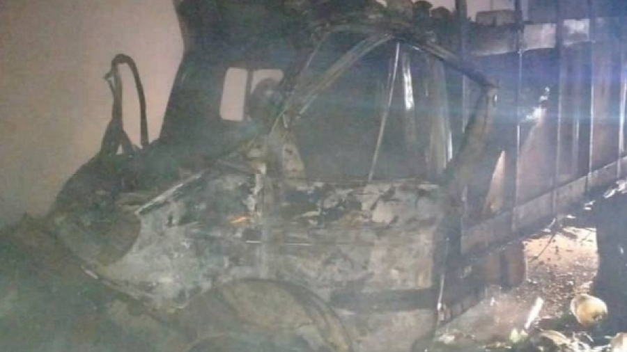 В Гулькевичском районе «ГАЗель» врезалась в «КамАЗ» и сгорела
