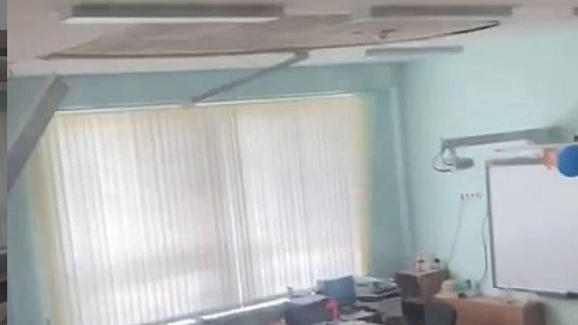 В Краснодарском крае в новой школе обрушился потолок в кабинете 