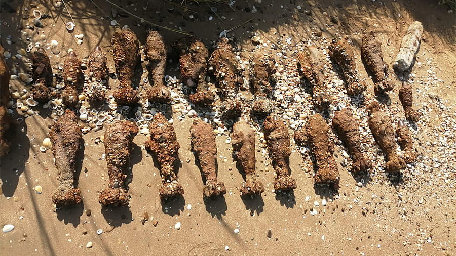 В Краснодарском крае на пляже нашли более 20 боевых снарядов