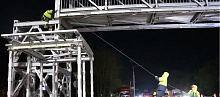 На трассе М-4 «Дон» в районе «Старого замка» установили пролет пешеходного перехода