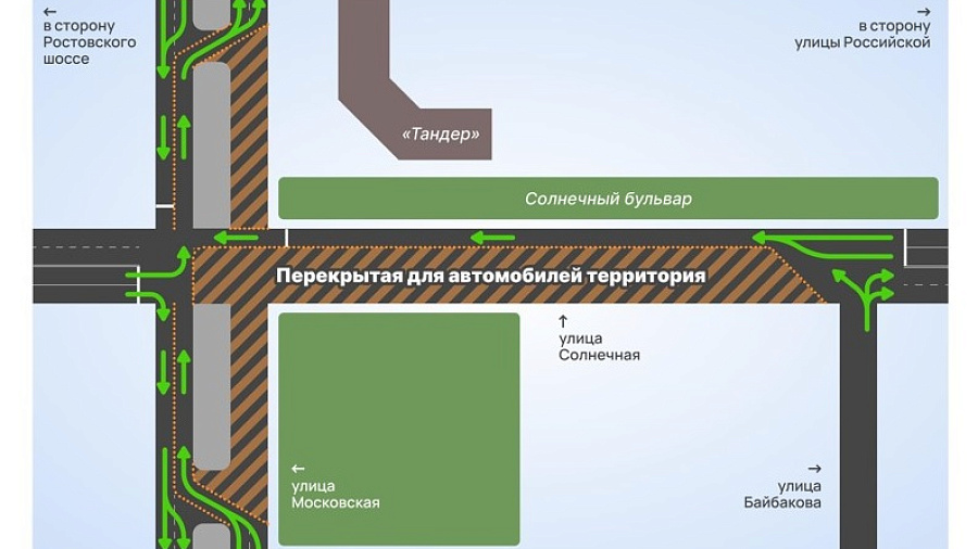 С 1 января в Краснодаре ограничат движение на Московской и Солнечной на 12 дней