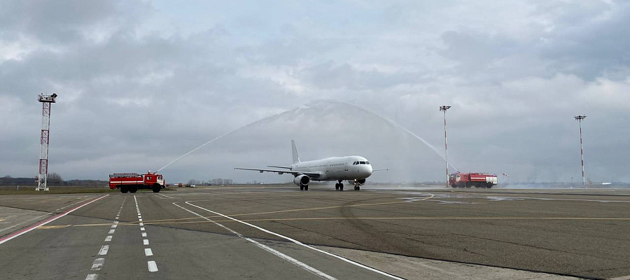 Первый рейс Nesma Airlines из Шарм-эль-Шейха торжественно встретили в Краснодаре