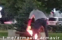 Под Армавиром вспыхнула свалка на площади более 800 квадратных метров