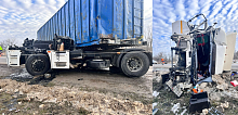В Ставропольском крае при столкновении двух грузовиков пострадал житель Кубани