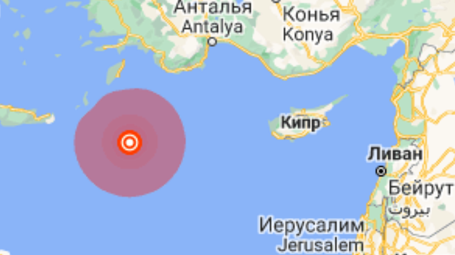 В Средиземном море у берегов Греции произошло сильное землетрясение 
