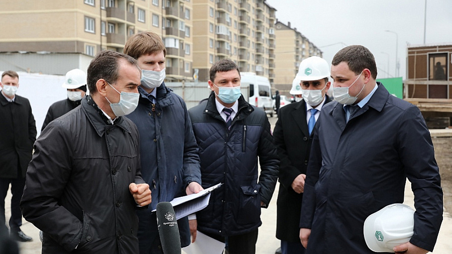 Губернатор Вениамин Кондратьев проинспектировал строительные объекты в Краснодаре