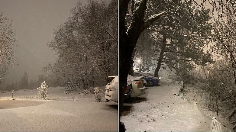 Жители Крыма в соцсетях делятся кадрами первого снега
