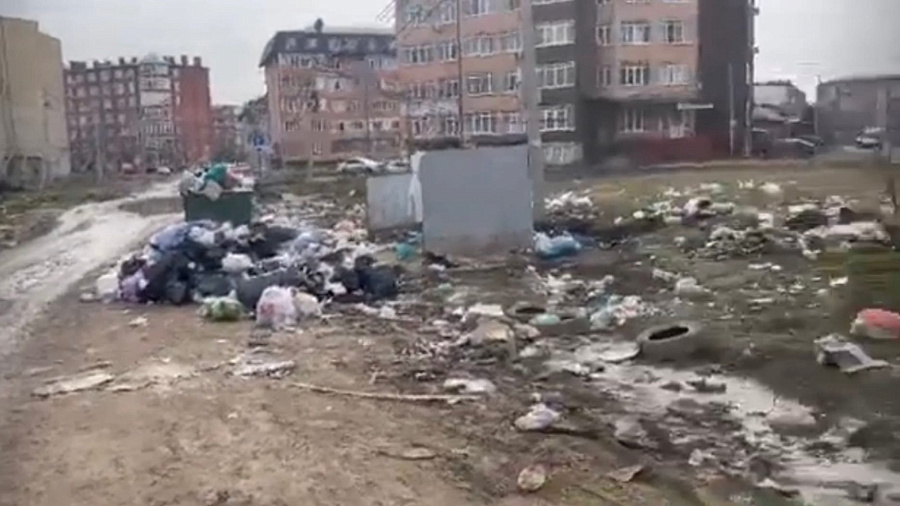 Мусор не вывозят, баки посреди улицы: жители Краснодара пожаловались на отсутствие уборки рядом со стройкой новой школы