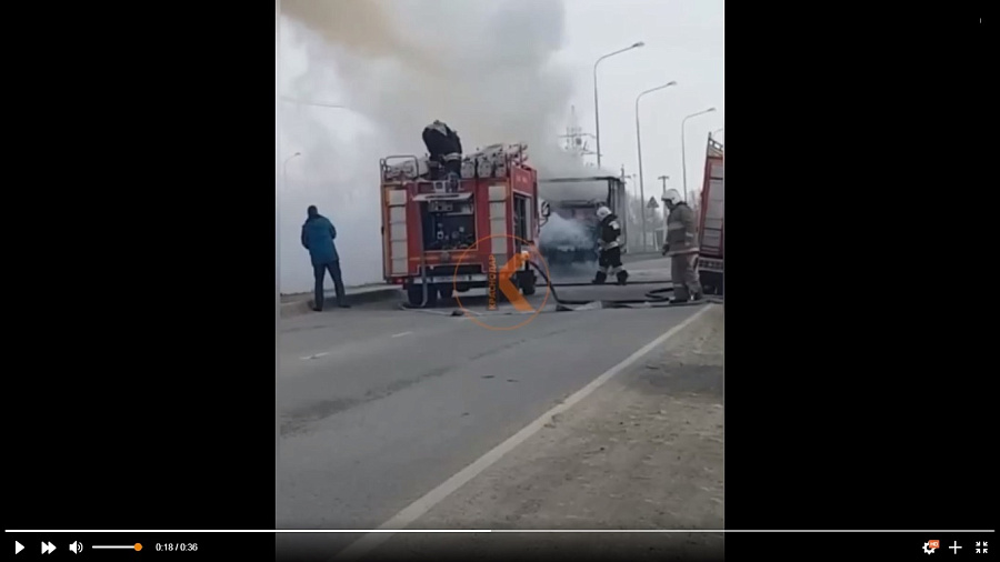 В Краснодаре пожар в «ГАЗели» сняли на видео