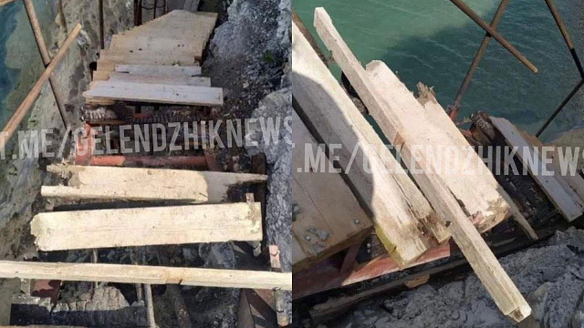 В Геленджике неизвестные сожгли лестницу к пляжу «Сосновка» спустя несколько дней после ремонта