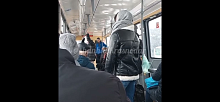 В Краснодаре из-за антимасочника трамвай простоял 15 минут на месте, после чего уехал в депо. Видео
