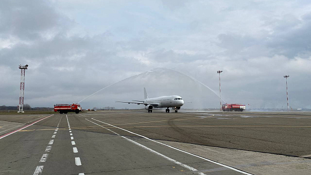 Первый рейс Nesma Airlines из Шарм-эль-Шейха торжественно встретили в Краснодаре