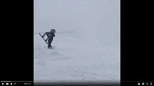 Момент схода лавины на горнолыжном курорте на Домбае попал на видео
