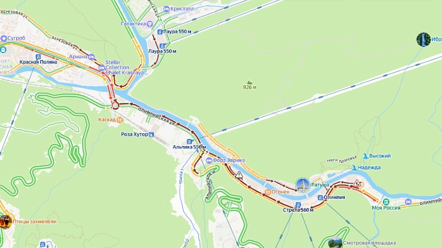 Горный кластер Сочи парализован пробками третий день подряд
