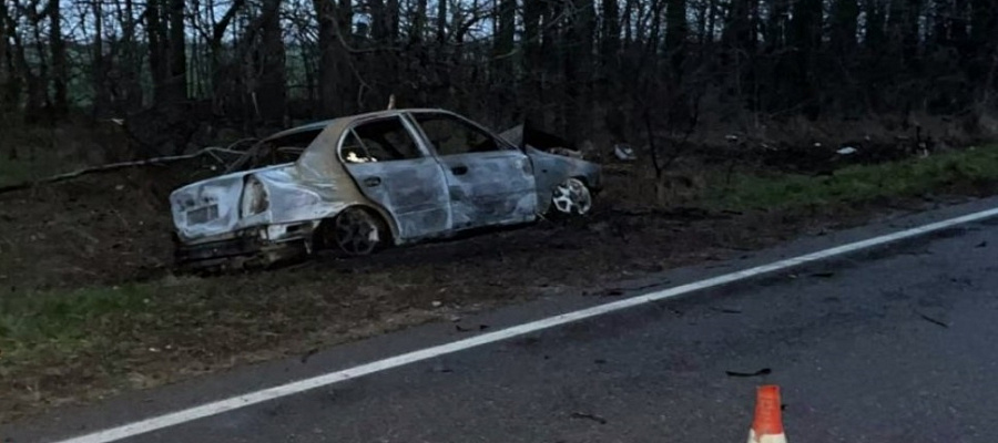 Легковушка вылетела с трассы и сгорела вместе с водителем в Гулькевичском районе 