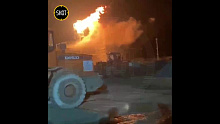 Пожар на Ильском НПЗ после атаки беспилотника в Краснодарском крае попал на видео